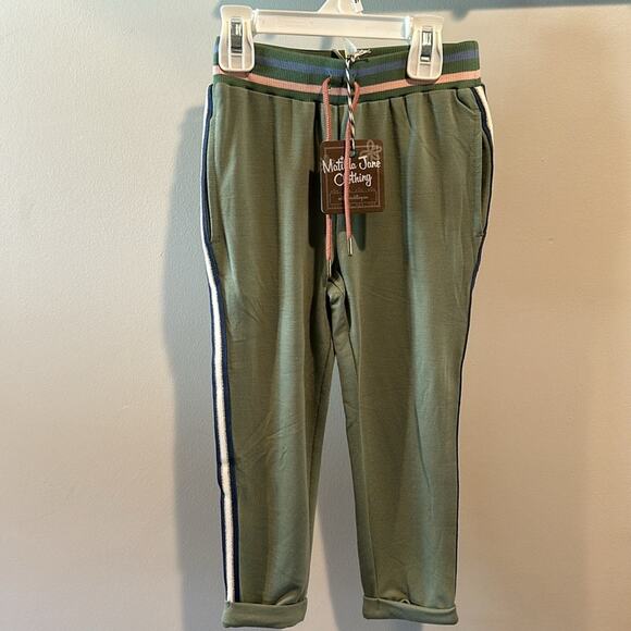 Matilda Jane size 4 Norah Green Striped Panel Jogger - Picture 2 of 12